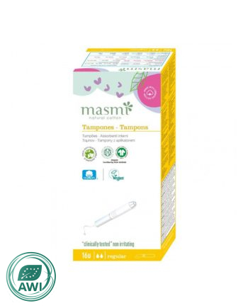 Tampon de algodon regular con aplicador bio 16ud Masmi