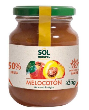 Mermelada de melocoton con agave bio 330g Sol Natural