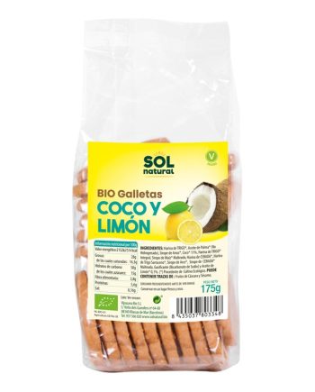 Galletas con coco y limon bio 175g Sol Natural