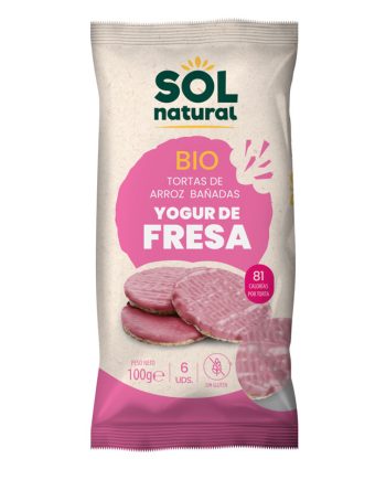 Tortitas de arroz yogurt con fresa s/g bio 100g Sol Natural