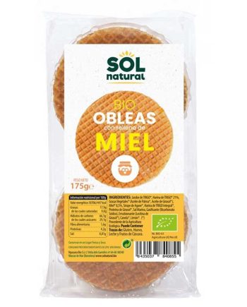 Oblea con miel bio 175g Sol Natural