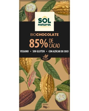 Tableta chocolate negro 85% bio 70g Sol Natural