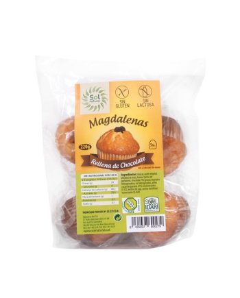 Magdalenas rellenas de chocolate sin gluten 5u Sol Natural