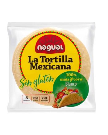 Tortilla maiz blanco sin gluten 200g Nagual