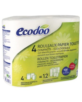 Papel higienico compacto 100% reciclado 4uds Ecodoo