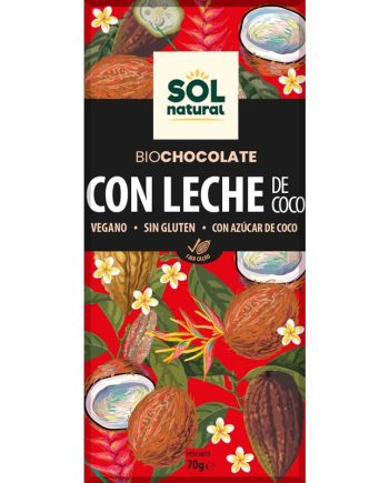 Tableta chocolate con leche de coco Bio 70g Sol Natural