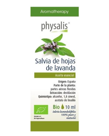 Aceite esencial de salvia de hojas de lavanda bio 10ml Physalis