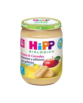 Potito de Manzana y Platano con galletas +4M Bio 190g Hipp
