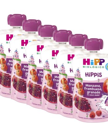Pouches Unicornio-Manzana,frambuesa,granada Bio 6x100g Hipp