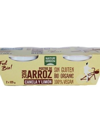 Postre de arroz canela y limon Bio 2x125g Naturgreen