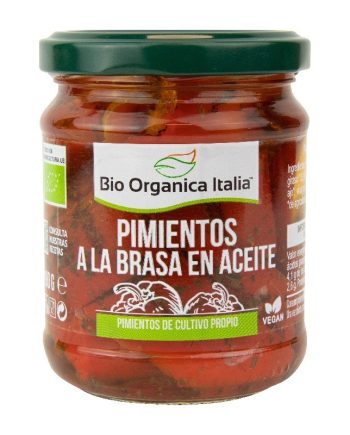 Pimientos a la brasa en aceite Bio 190g Organica Italia