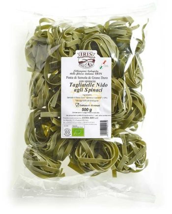 Tagliatelle de trigo con espinacas BIO 500 g IRIS