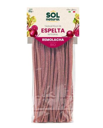 Tagliatelle de espelta integral con remolacha bio 250g Sol Natural
