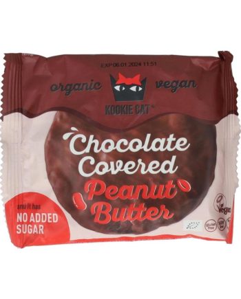 Galleta crema de cacahuete bañada chocolate Bio 12x50g Kookie Cat