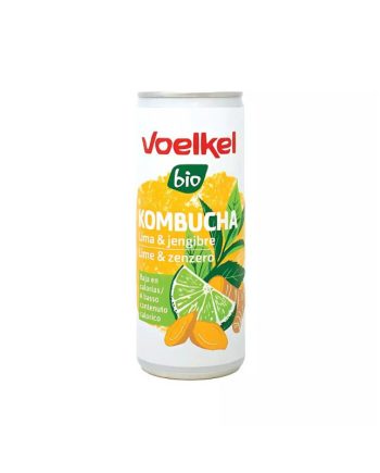 Kombucha Lima y Jengibre lata bio 250ml Voelkel