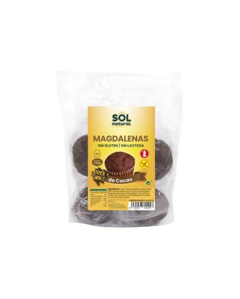 Magdalenas sin gluten super-choco 5 u 190g Sol Natural