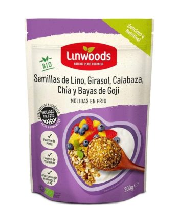 Semillas de Lino, Girasol, Calabaza, Chia y Bayas de Goji Molidas Bio 200g Linwoods