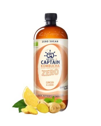 Kombucha ZERO Ginger & Lemon Bio 1L Captain Kombucha