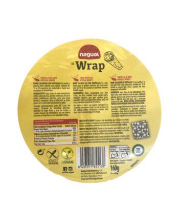 Tortilla de Maiz Wrap GRANDE 20cm S/G 160g Nagual