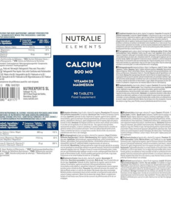 Calcio con magnesio y vitamina D 800mg 90 comprimidos Nutralie