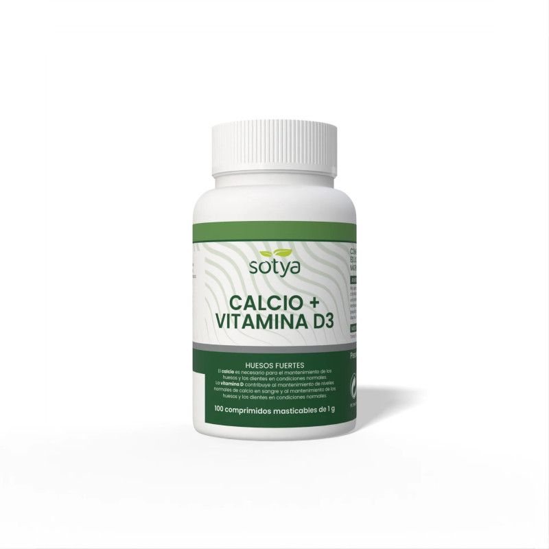 Calcio y vitamina D3 masticable 1 g 100 comprimidos Sotya
