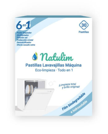 Pastillas Lavavajillas maquina 6 en 1 (limpieza todo en 1) 30 unidades Natulim