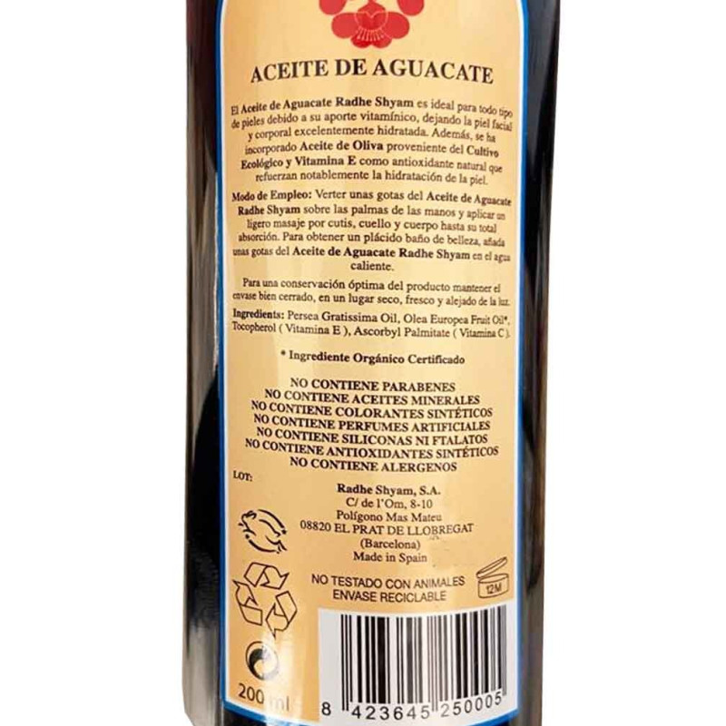 Aceite de Aguacate 200 ml Radhe Shyam
