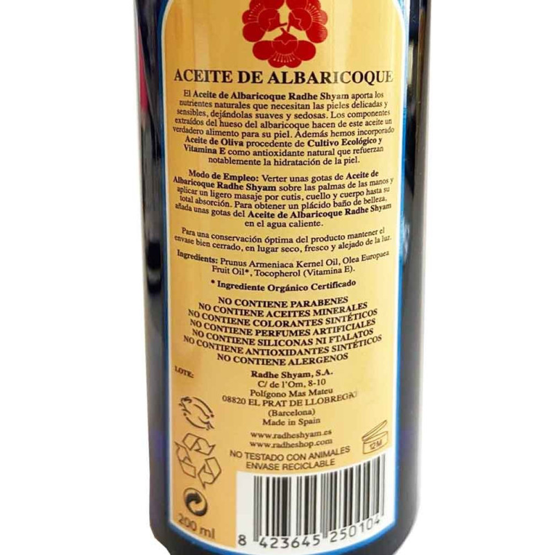Aceite de Albaricoque 200 ml Radhe Shyam