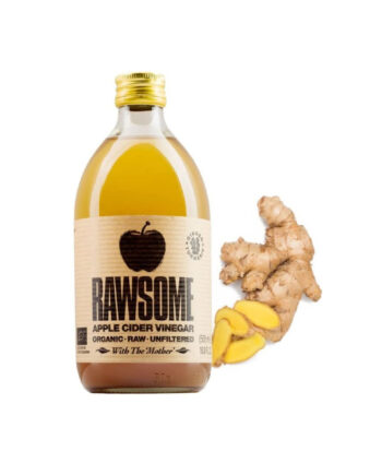 Vinagre de sidra de manzana con jengibre y curcuma sin filtrar Bio 500ml RAWSOME