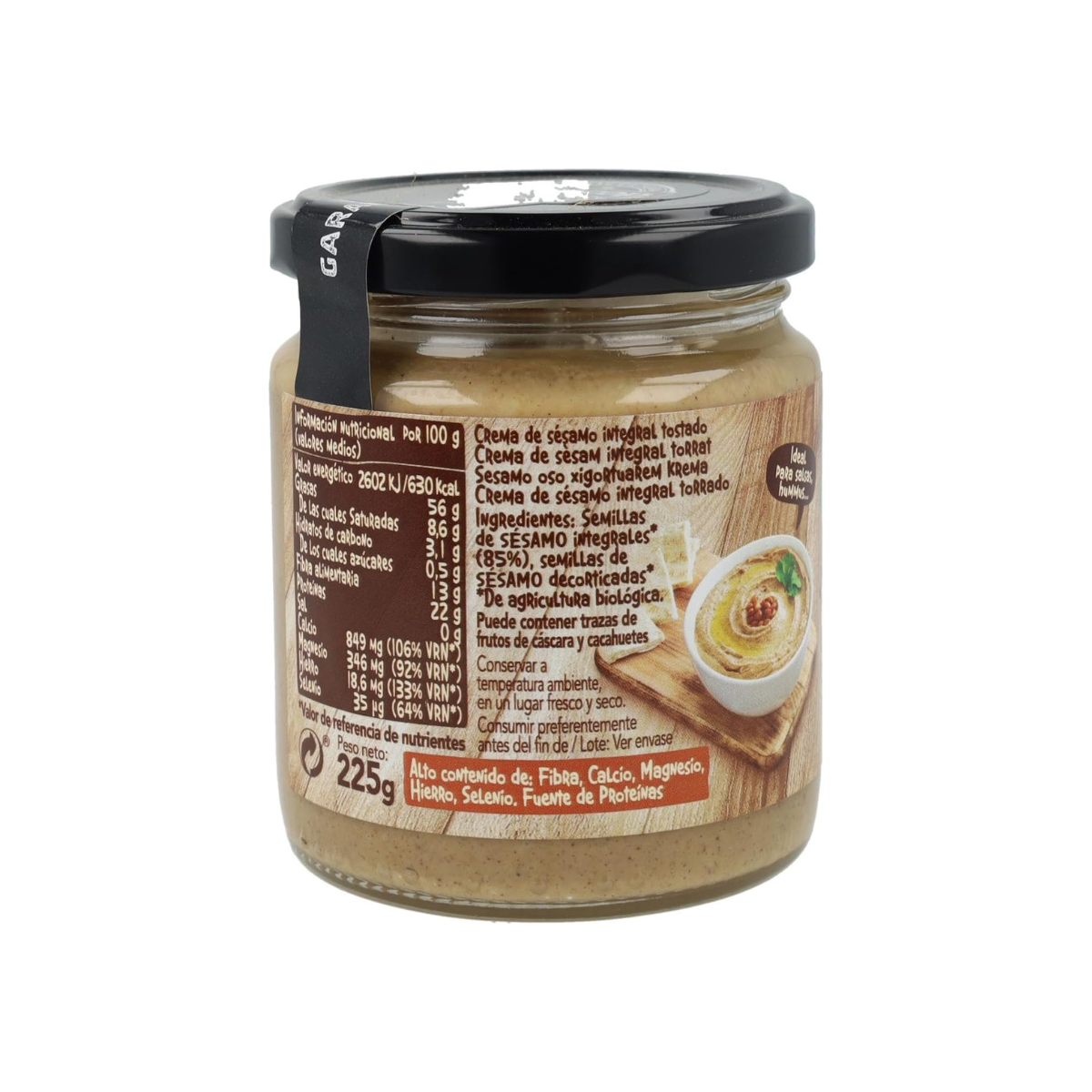 Tahin integral tostado sin sal Bio 225g Biocop