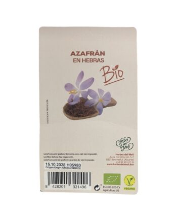 Azafran en hebras Bio 0,4g Artemis