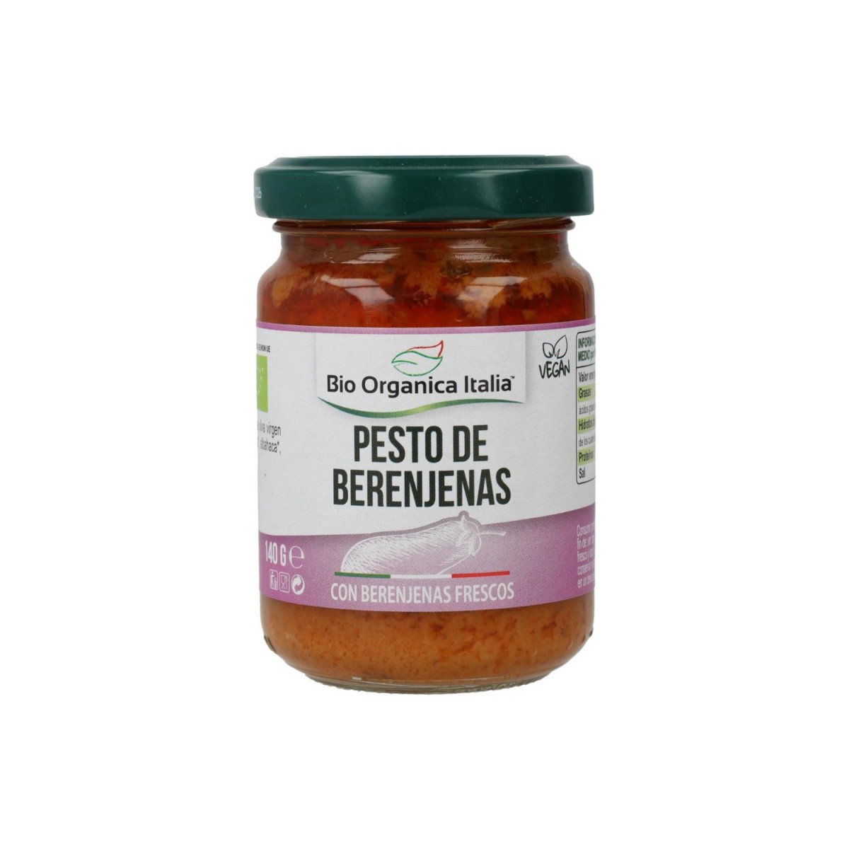 Pesto de Berenjenas vegano Bio 140g Organica Italia