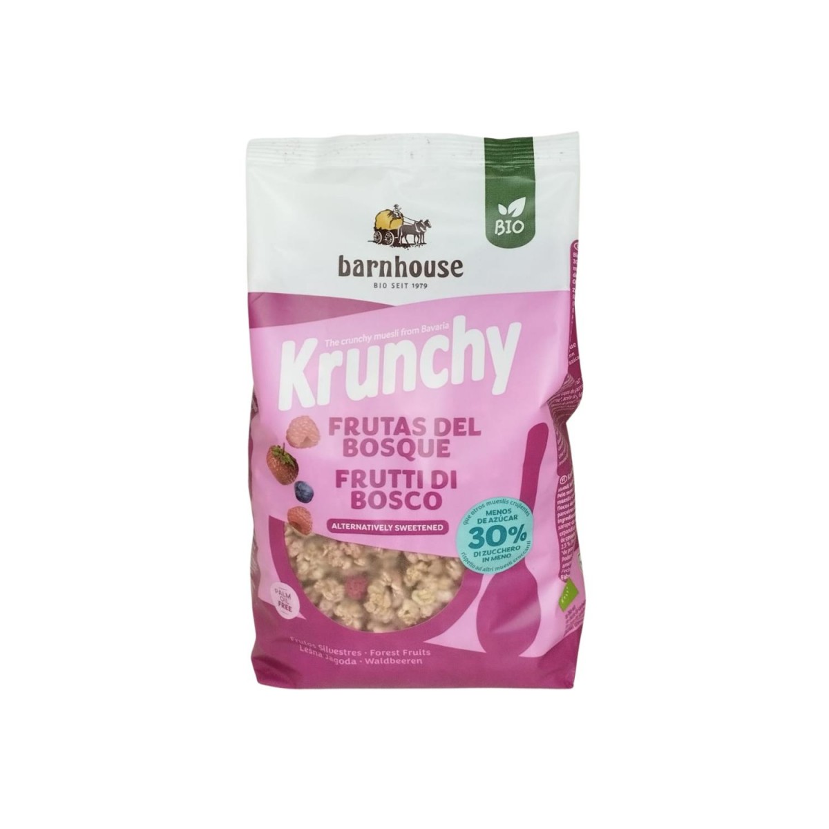 Muesli Krunchy Frutas Bosque 30% menos de azucar Bio 500g Barnhouse