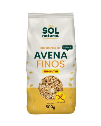 Copos de avena finos sin gluten bio 500g Sol Natural