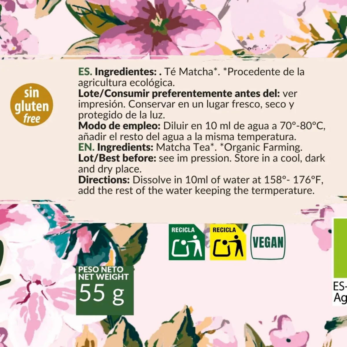 Te Matcha premium polvo bio 55g Artemis